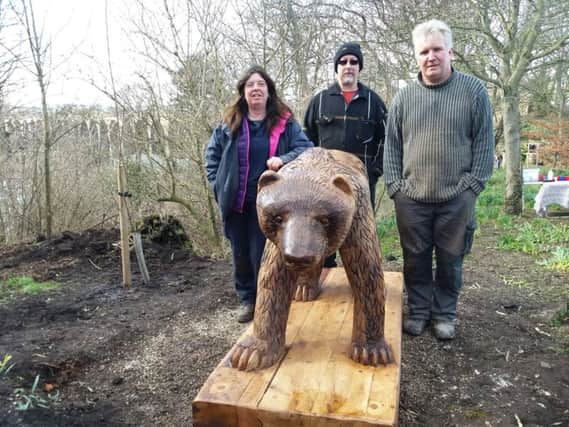 The new bear sculpture in Castle Vale Park.