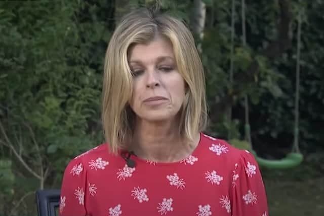 Kate Garraway talked about her husband's condition on Good Morning Britain via a video call from her back garden in North London (Credit: ITV Good Morning Britain)